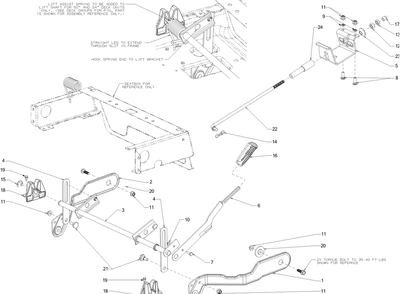 Deck Lift Diagram and Parts List for RZT-S42ZERO (17AVCEDS710)(2016) Cub Cadet Lawn Tractor